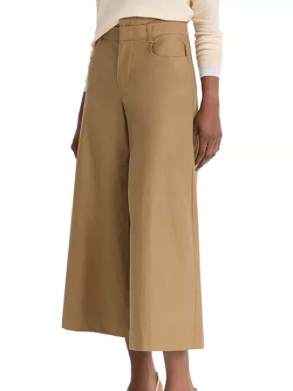 NWT - Vince Double Waistband Wide Leg Culottes Tan Size 4 - Picture 2 of 10